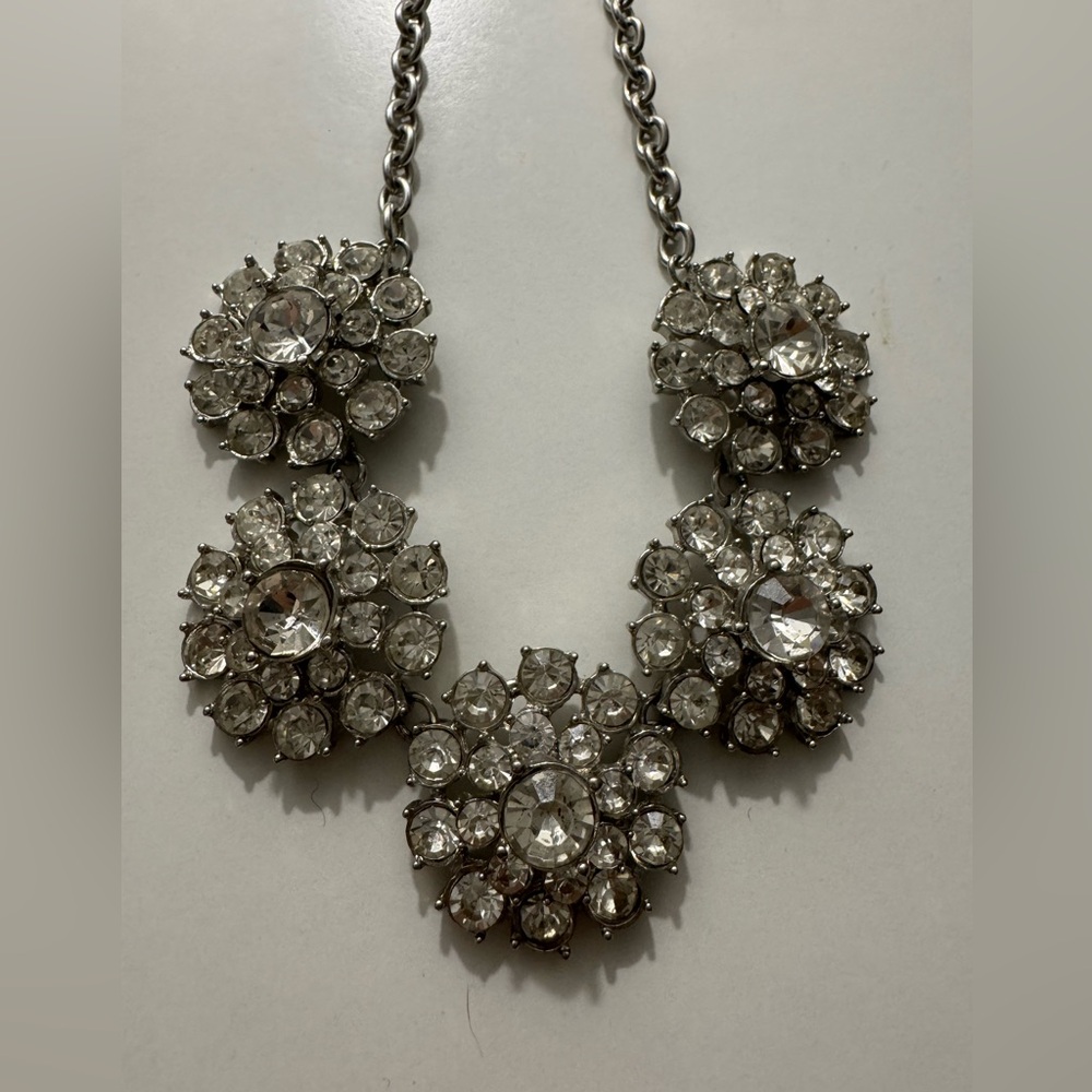 Large Cluster Crystal Rhinestone Statement Bib Ne… - image 3